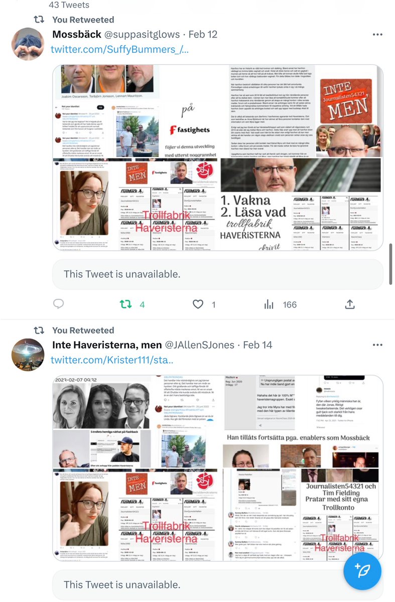 Råkade se att Mathias Cederholm, Allefonti, blockade mig. Inget stort avslöjande inser jag nu, söker man på 'Mathias Cederholm' här på Twitter finns det ju hur mycket som helst. Gissar att han då inte kommer kommer skriva en tråd om mig, trist då jag har skärmdumpat mer av mig: