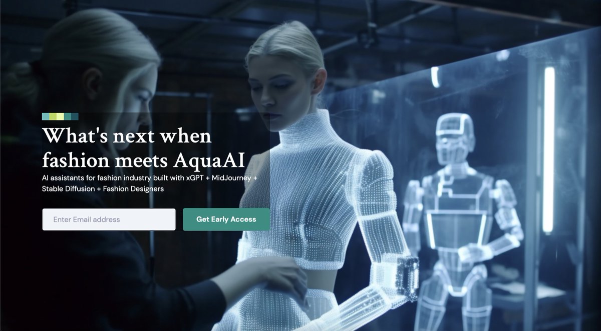 Our collaborative platform, built by #ChatGPT, #MidJourney, Stable Diffusion, and top fashion designers, aims to create a zero-waste fashion industry.  Join the fashion revolution with AI today! aquaai.net
#waitinglist #AIinFashion #aifashion #aifashionshow