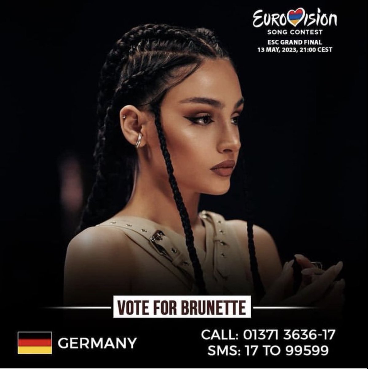 mi_hayuhi's tweet photo. Ich vertreibe meine Nervösität auf den Auftritt von Brunette mit diesem Reminder . Vote for Brunette ❤️💙🧡. 

#FutureLover 

#Eurovision2023 https://t.co/LIyVhDav4d