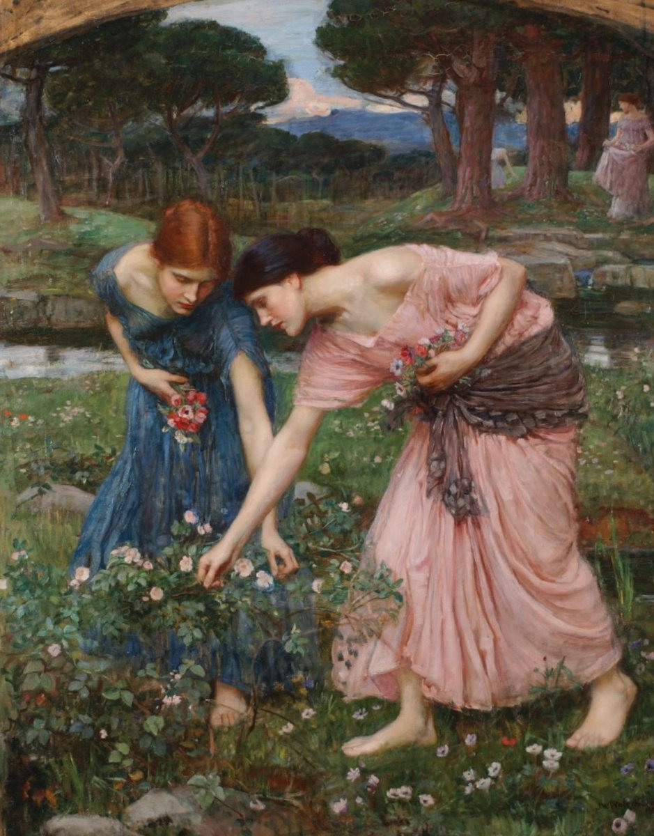 APrerrafaelita's tweet photo. Oh, ser una musa de Waterhouse y dedicarse a coger flores 🌷💐🌸 https://t.co/yXShrkhlls