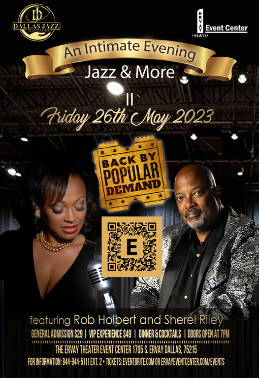 DallasJazzSerie's tweet photo. This show was fire! Rob Holbert and Sherel Riley at the Ervay Theater Event Center. Back by popular demand! If you missed it before don't miss it again. Tickets: https://t.co/Caye88TMKC https://t.co/V9XJUSPuRu