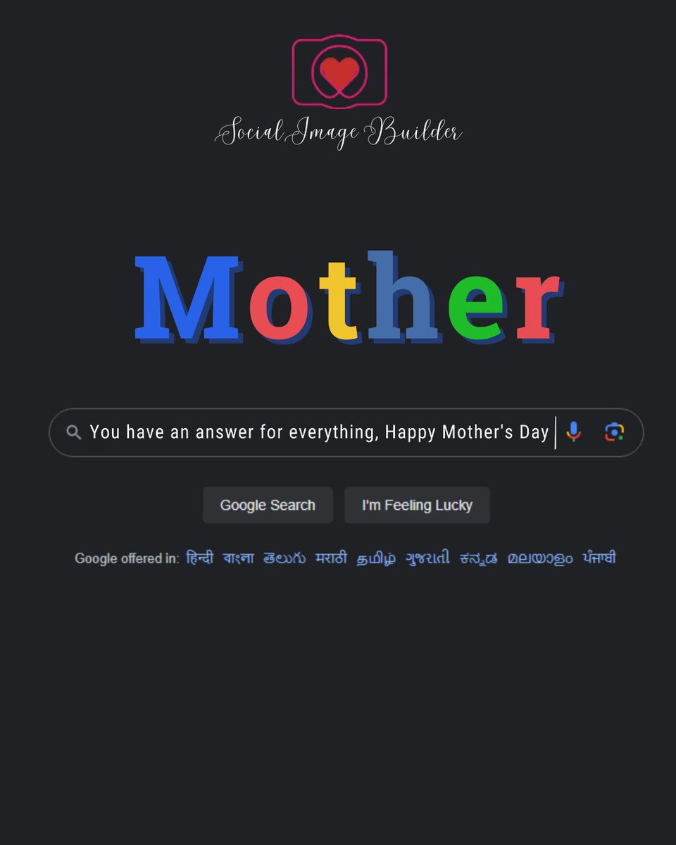Happy Mother's Day to the one who always had an answer to everything. Today, let us help you find the perfect way to express your love and gratitude.

#MothersDay #MotherLove #Google #GoodleIndia #SEO #GoogleKnowsBest #MomsKnowEverything #AlwaysThereForYou #FamilyLove