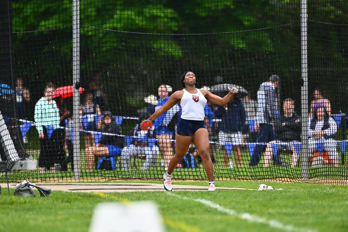 StJohnsTFXC's tweet photo. BIG EAST Champ x2️⃣
What a day for Jamora Alves as she captures the conference titles in the discus and shot put throws‼️ #SJUTF https://t.co/8etNCXNBj4