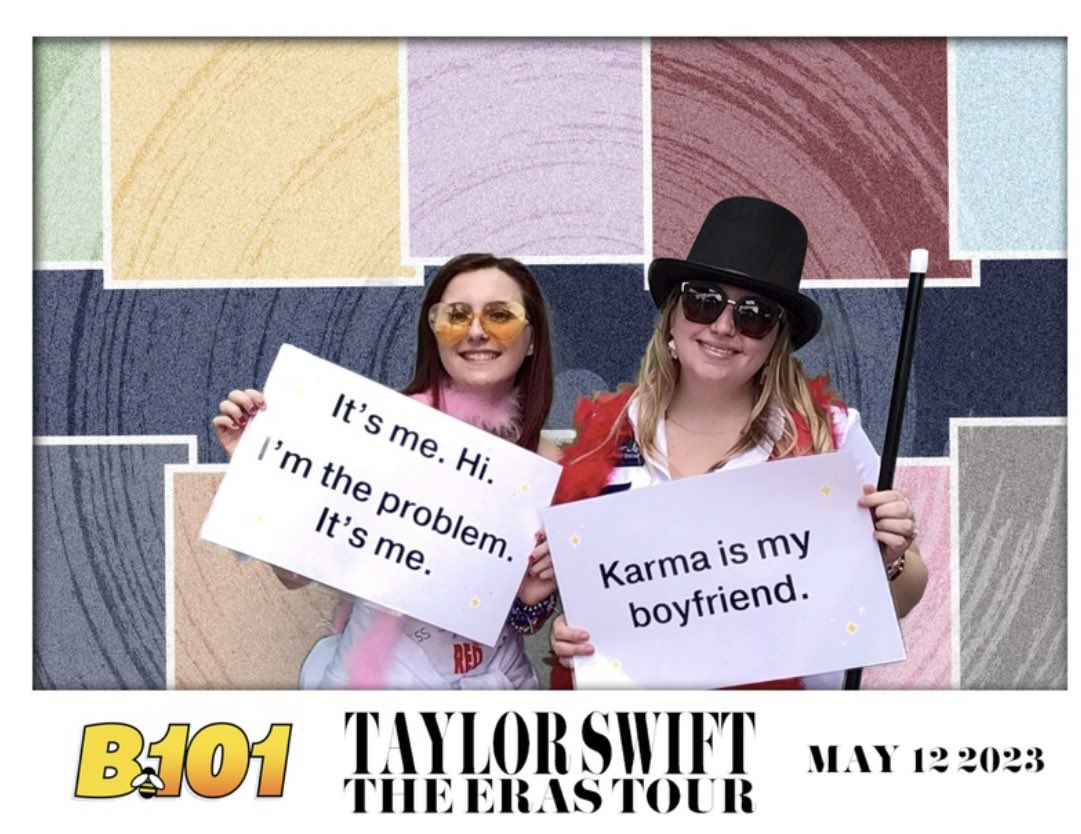 Rain or shine, <a href="/theebobbysmith/">Bobby Smith</a> and <a href="/B101Buzzbee/">Buzzbee</a> are ready for #TSTheErasTour night two in Philly ✨ Buzz by the #B101Philly Photo Booth at Lincoln Financial Field until 6:30, #Swifties! 🤗