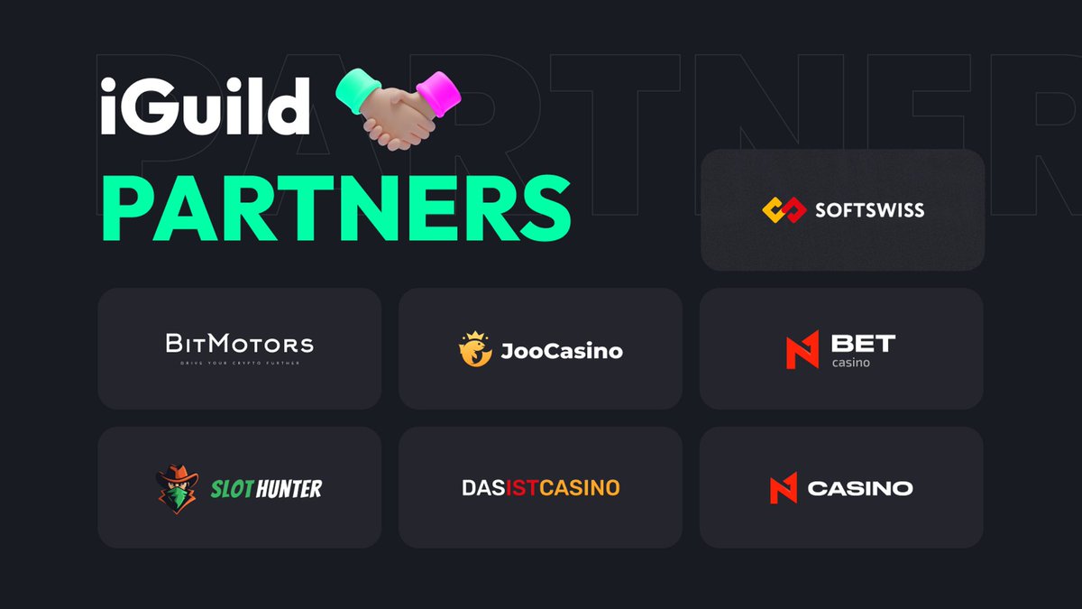 iGaming_Guild's tweet image. 🤝 iGuild’s PARTNERS ⚡️

✅ We proudly state that we partner with the best casinos, car dealerships, investment funds and steamers:

· SOFTWISS
· BitMotors
· JooCasino
· N1 BET CASINO
· SLOT HUNTER
· DasistCasino
· JEFFAOCS

#Web3 #NFT #FREEMINT #Gambling #Casino #Slot #iGaming