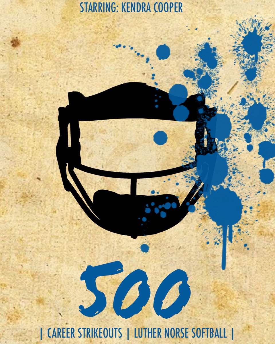 NorseSoftball's tweet photo. Kendra Cooper is 𝐇𝐄𝐑!

With two strikeouts in the first inning, the fifth year senior becomes just the third pitcher in program history to reach the 500 strikeout milestone!

#GoNorse #LutherCollege https://t.co/Q3lAawsRVe