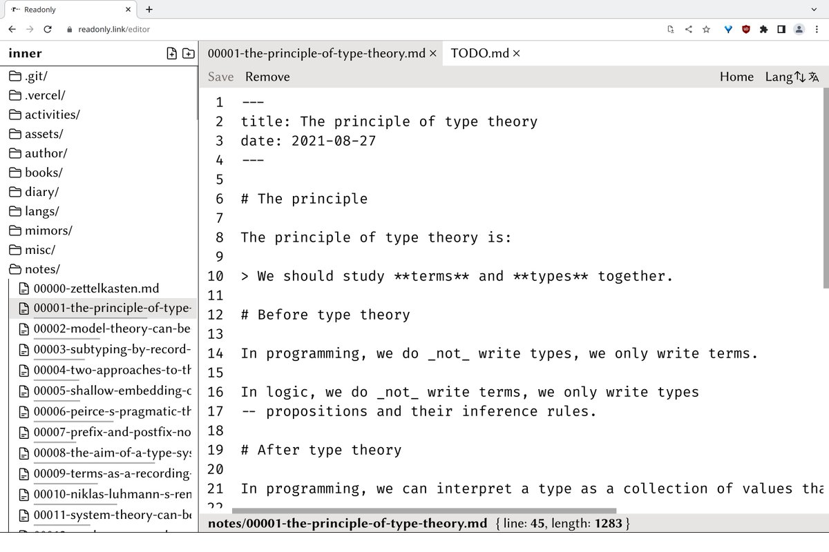 CicadaLanguage's tweet image. Hi @ChromiumDev, I made a text editor with #FileSystemAccess API: readonly.link/editor