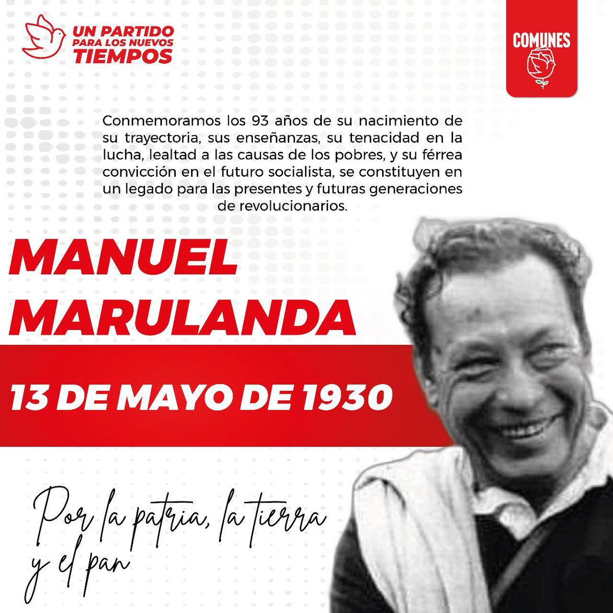 MaraMndez1's tweet photo. Natalicio del Camarada Manuel Marulanda, ejemplo a seguir en su lucha por la paz y la justicia social https://t.co/cKL0AOhKMF