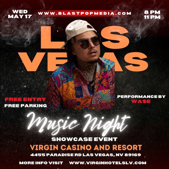 wa__se's tweet image. I will be performing May, 17th at the @VirginHotelsLV pull up and show out! Out of all places you know it’s all the way 🆙 #lasvegas #nightlife #localrap #blessed #artist