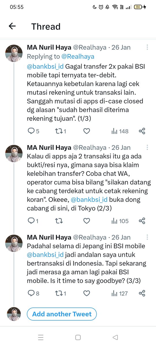 Realhaya's tweet photo. Beberapa hari belakang denger berbagai masalah keamanan @bankbsi_id di saat lagi pergi conference ke luar kota &amp; ga bawa HP Indonesia yg ada BSI mobile apps. Sejak ketauan masalah transaksi bulan Jan lalu udah mau pindah bank, apa daya belum bisa buka akun bank syariah lain. 🥲 https://t.co/erEwmLXOAh