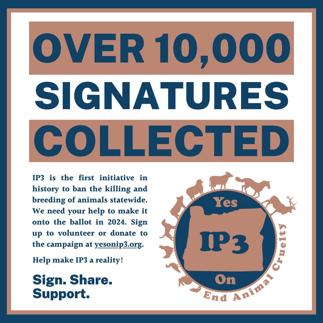 We're on a roll, and it is thanks to all of our dedicated circulators! Want to shape the future of the animal rights movement? You can volunteer or donate at yesonip3.org
