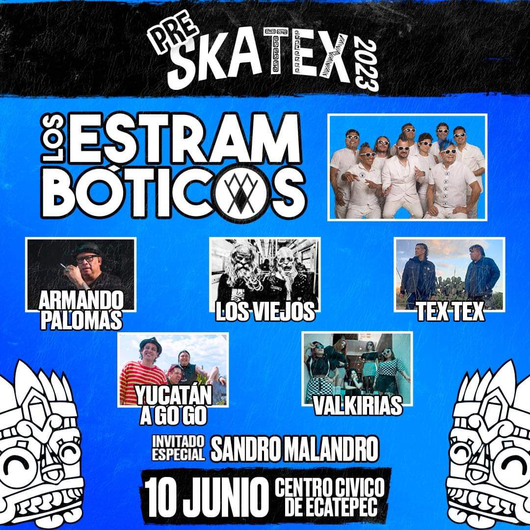 elrockenmexico's tweet photo. ¡Se viene la fiesta previa del #Skatex en Ecatepunk banda!
@estramboticos, #ArmandoPalomas, #LosViejos, @TEXTEX_Oficial, @YUCATANAGOGO, #LasValkirias y la aparición de #SandroMalandro como invitado especial.
La cita será el 10 de junio en el Centro Cívico. https://t.co/XFFn0M4VNZ