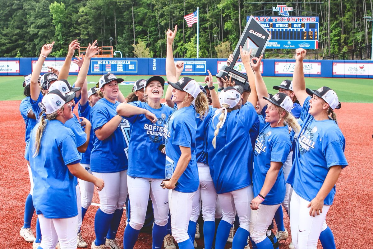 Conference USA (@conferenceusa) on Twitter photo The Blue Raiders win the 2023 C-USA Softball Championship and punch their ticket to the NCAA Tournament 👊🎟️
<a href="/MT_Softball/">Middle Tennessee Softball</a> x <a href="/NCAASoftball/">NCAA Softball</a>
#CUSASB 🥎 The Blue Raiders win the 2023 C-USA Softball Championship and punch their ticket to the NCAA Tournament 👊🎟️
<a href="/MT_Softball/">Middle Tennessee Softball</a> x <a href="/NCAASoftball/">NCAA Softball</a>
#CUSASB 🥎
