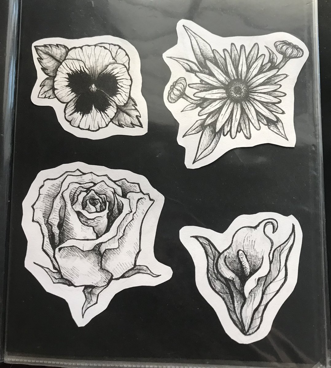 jaybadenart's tweet photo. i’m alive!! i’ve actually been working on a tattoo portfolio, no big pieces rn but here’s some pages so far :o] https://t.co/2n4N1BXnnx