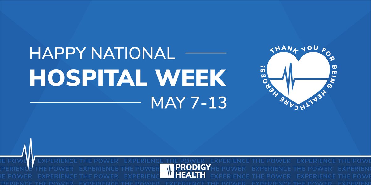 ProdigyHealthTX's tweet photo. National Hospital Week concludes, but our gratitude for healthcare professionals remains. At Prodigy Health, we recognize &amp; applaud your unwavering commitment to enhancing patients' lives. Thank you for your dedication! 👏 🏥 #NationalHospitalWeek #HospitalWeek2023 #ProdigyHealth https://t.co/gS23ajZhbD