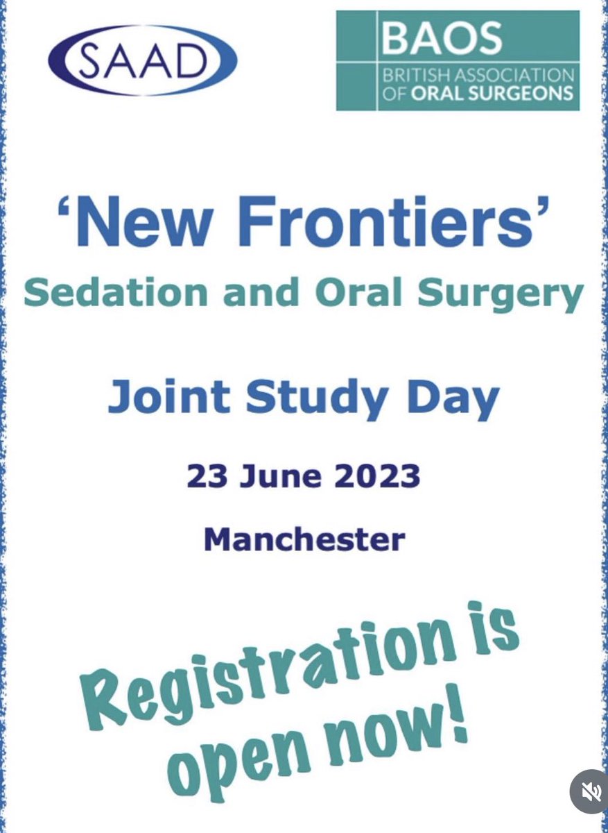 Don’t miss out, spaces selling fast! See the full programme here saad.org.uk/sd23 Book via <a href="/SAADuk/">SAAD</a> <a href="/BAOS_UK/">British Associaton of Oral Surgeons</a>