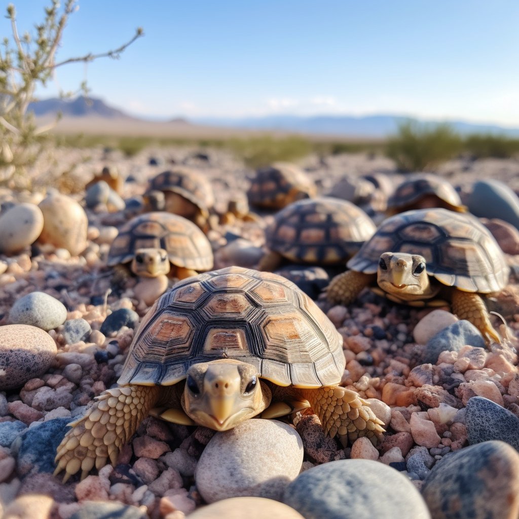 LasVegasLocally's tweet photo. Dozens of baby desert tortoises were released into the desert north of the Las Vegas Valley recently. Research scientists will track them and monitor their progress for the next few years, using special VHF transmitters.

If you see one in the wild, just smile and wave. https://t.co/gdE3K7nFLz