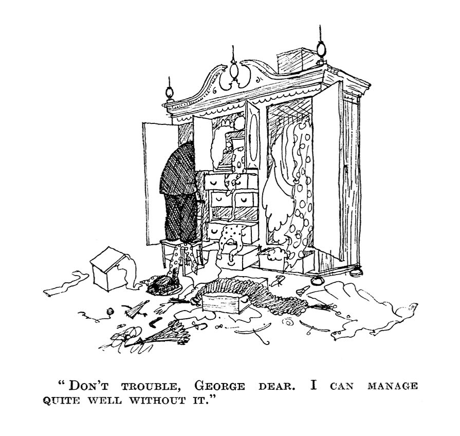 PontWorld's tweet photo. Classic #PONT from 29 September 1937: “DON’T TROUBLE, GEORGE DEAR. I CAN MANAGE QUITE WELL WITHOUT IT.” #manlooking #relationships #couples https://t.co/VnI71zxwX6