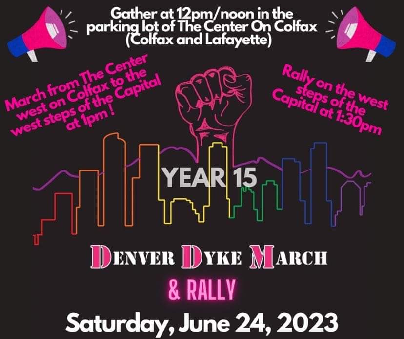 For 15 years, the Denver Dyke March has been a rallying cry for the inclusion of all Womxn in the LGBTQI+ movement. 

Fighting for our sisters who are differently abled, and making sure that the rally and march are accessible to all, is a major focus.

Be there! #DenverDykeMarch