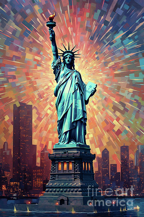 jclarkart's tweet photo. New artwork for sale! - "Statue of Liberty Neo Impressionism" - https://t.co/7BkhtwgPgK @fineartamerica https://t.co/YsdydnftSD