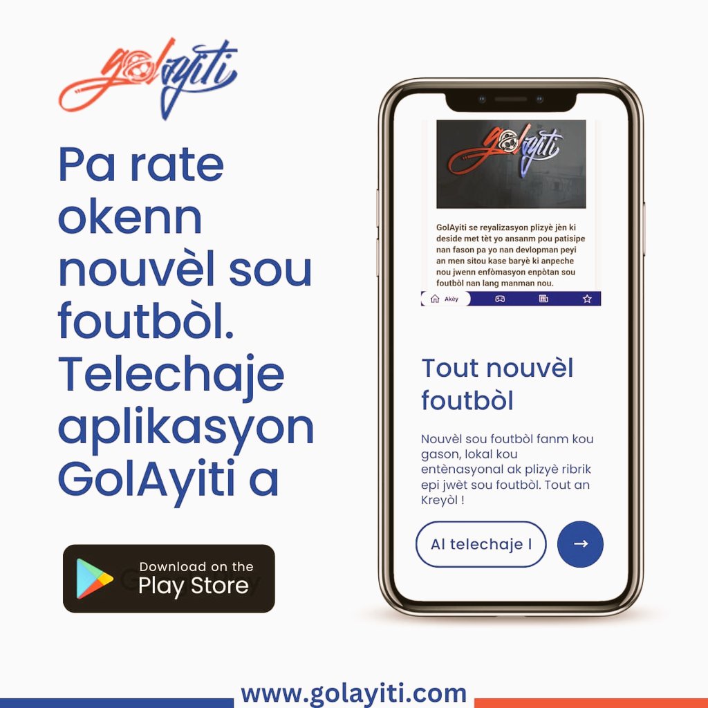 GolAyiti's tweet photo. Post #chouchou ayisyen an sou kont Facebook li jodi a "Bwa Kale Soon" pou anonse y ap vini an fòs pou pwochen konpetisyon ak ekip #nasyonal la.
#GolAyiti https://t.co/ttZtq50Gq8