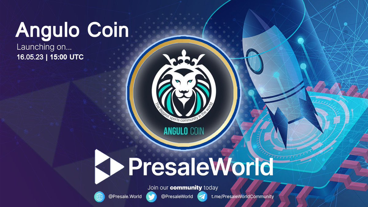 New Launch on Presale.World!

Angulo Coin will be launching on Presale.World on 16th May at 15:00 UTC! 

Want to find more about Angulo Coin or any of the newest cryptocurrencies? Head over to Presale.World 🌎💙