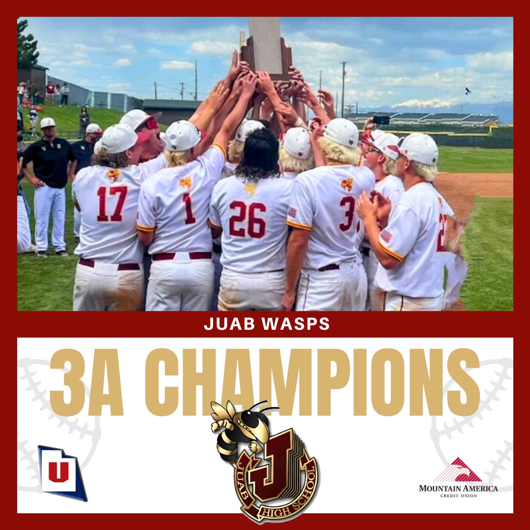 UHSAAinfo's tweet photo. For the first time in 25 years, the Juab Wasps are @MountainAmerica baseball champions! 👏🏻👏🏿👏🏽 https://t.co/YrYDutU3ax