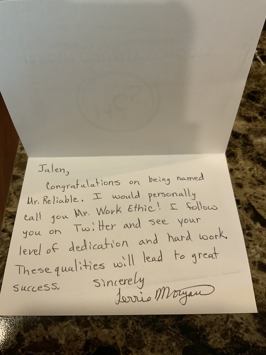 I just want to say thanks @HCSTMorgan for your support and recognition. #hardworkdoespayoff!!