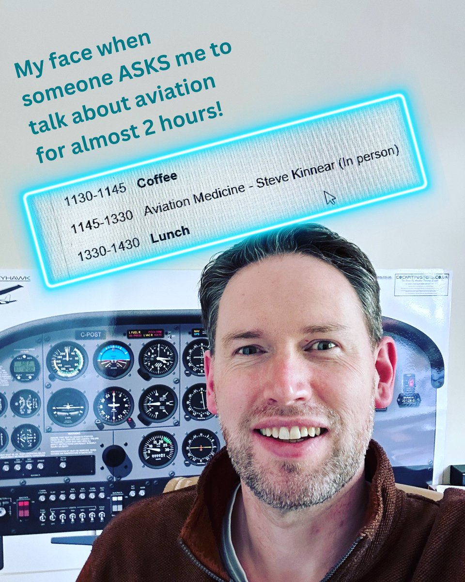 DrStevenKinnear's tweet photo. My face when someone asks me to talk about Aviation for almost 2 hours!

Looking forward to presenting to Emergency Medicine colleagues next week!

#avgeek #aviationmedicine #avmed #humanfactors #crm #threatanderrormanagement 

Thanks @spaceman_pete https://t.co/bzU99r0xUy