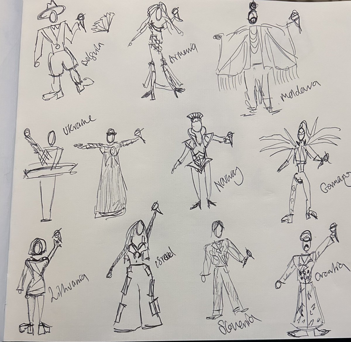 CarlyDiem's tweet photo. #draweurovision with the family #Eurovision2023 @NedHartley https://t.co/BctjN7Vedu