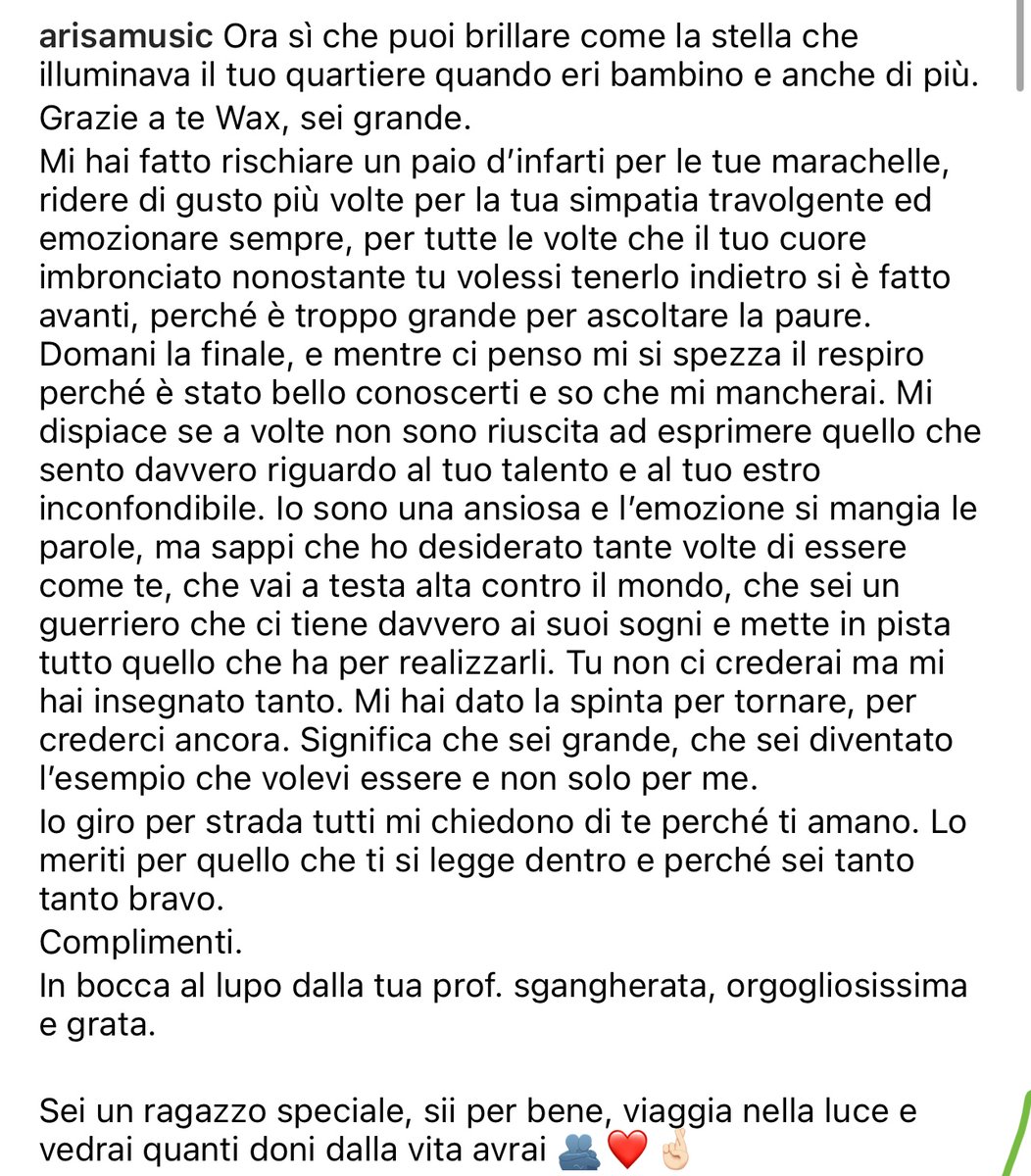 Gfvip20_'s tweet photo. Ho appena letto questo! 😭♥️ che bello.. #amici22 #waxiello https://t.co/6PJA3U4lZv