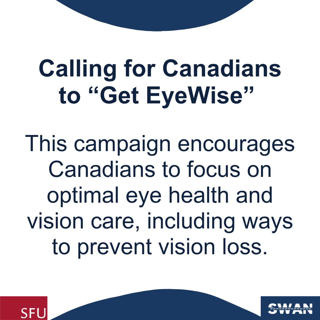 May is Vision Health Month! This annual campaign calls for Canadians to "Get EyeWise", encouraging focus on eye health and care.

Read more about Vision Health Month and "Get EyeWise" at this link: opto.ca/vision-health-…

#SFU #VisionHealthMonth #GetEyeWise #VisionHealth
