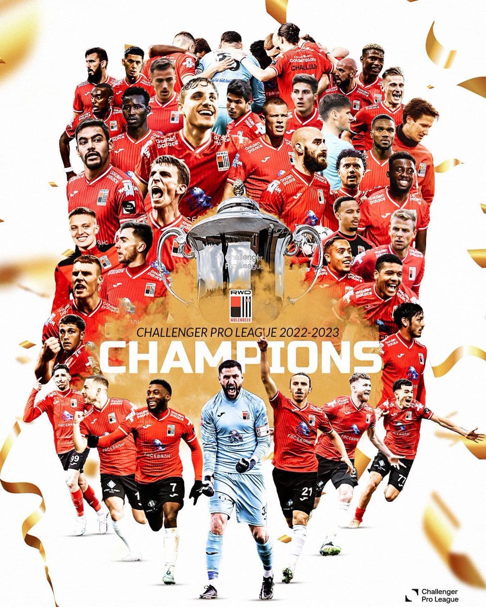 rwdm_brussels's tweet photo. Nous sommes champion en D1B ! 🏆 Na 8 seizoenen zitten we opnieuw in eerste klasse ! 🤩#Backinthefirst https://t.co/rRUKnLjDcl