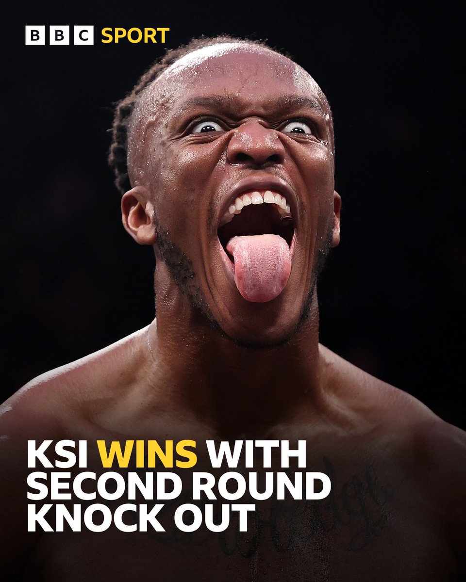 BBCSport's tweet image. KSI gets it done quickly! 🥊
