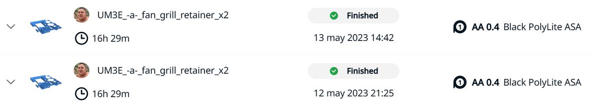 Barnacules's tweet image. That moment when you realize you just accidentally printed the same plate of Voron parts twice 🤣 At least I have some spares now😉 This Ultimaker 3 printer has been so reliable I've been literally queueing up batches in Factory and just swapping plates &amp;amp; hitting go 😎 #Voron