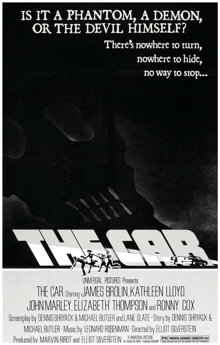 FilmNewsNos's tweet photo. 🎬MOVIE HISTORY: 46 years ago today, May 13, 1977, the movie ‘The Car’ opened in theaters!

#JamesBrolin #KathleenLloyd #JohnMarley #ElizabethThompson #RonnyCox #RGArmstrong #JohnRubinstein #KimRichards #KyleRichards #RoyJenson #KateMurtagh #MelodyThomasScott #EddieLittleSky https://t.co/qHJA9MiL1d