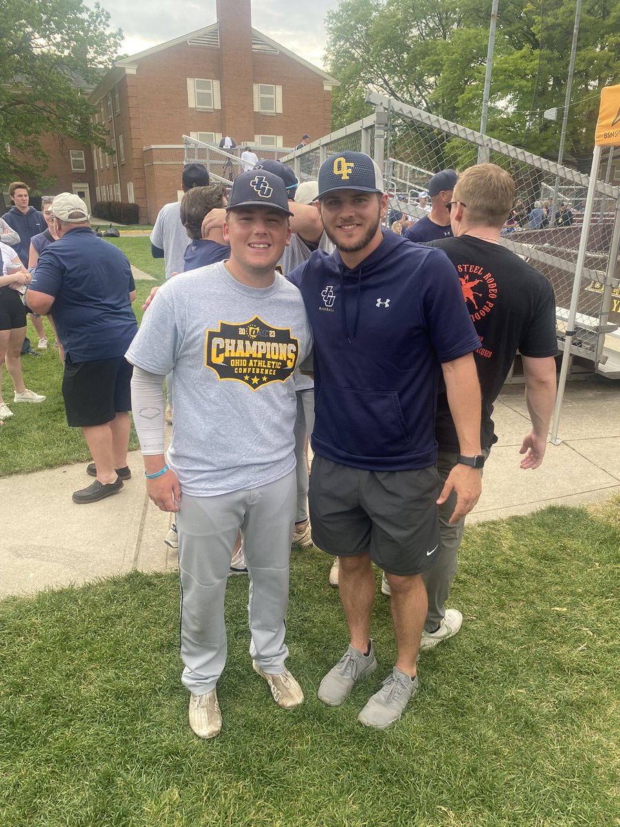 OFbaseball's tweet photo. Congrats to OF baseball alum Carson Balfour (‘21) and the rest of the JCU baseball team on their OAC tourney championship today @ofhsalumni https://t.co/Q6ZTRUMOh7