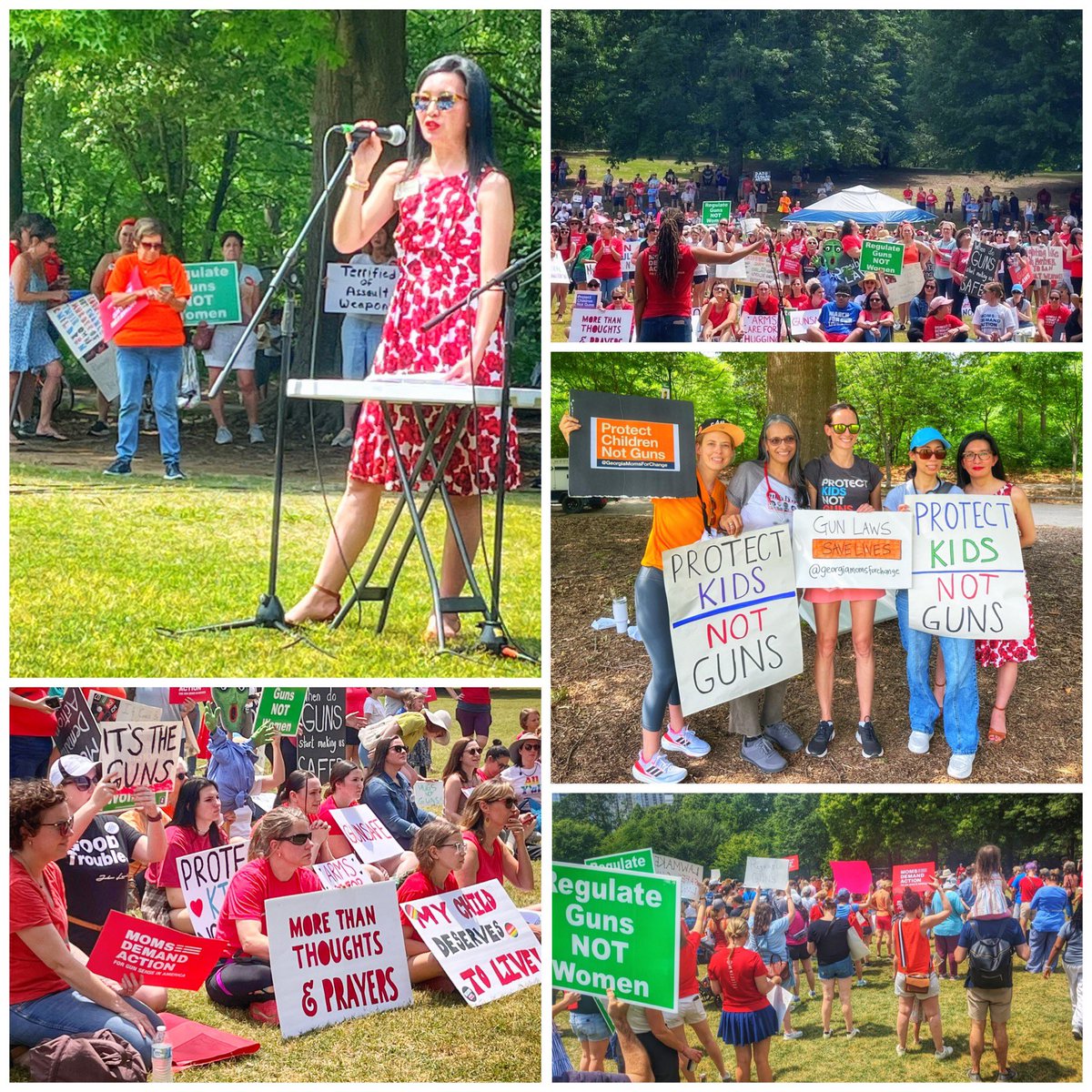 AuforGA's tweet photo. Amazing energy at the @MomsDemand Day of Action Rally in Piedmont Park!

We spoke with parents, grandparents, doctors, Democrats, Republicans, and many gun owners, all who know the time is NOW for common sense gun safety laws like #HB161, the Pediatric Health Safe Storage Act. https://t.co/ydXBhjozC0