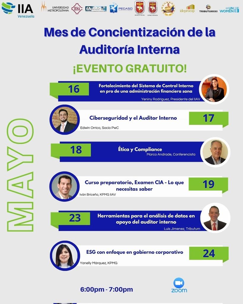 ccpmiranda's tweet photo. Para participar en la variedad de eventos virtuales que el Instituto de Auditores Internos de Venezuela IIAV ha organizado para ti en el mes de la concientización de la Auditoría Interna, solo tienes que ingresar al link de registro en nuestra biografia: https://t.co/5XZY9dfhoZ https://t.co/q9YTzGgDWO