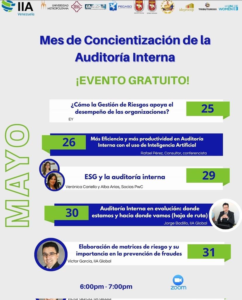 ccpmiranda's tweet photo. Para participar en la variedad de eventos virtuales que el Instituto de Auditores Internos de Venezuela IIAV ha organizado para ti en el mes de la concientización de la Auditoría Interna, solo tienes que ingresar al link de registro en nuestra biografia: https://t.co/5XZY9dfhoZ https://t.co/q9YTzGgDWO