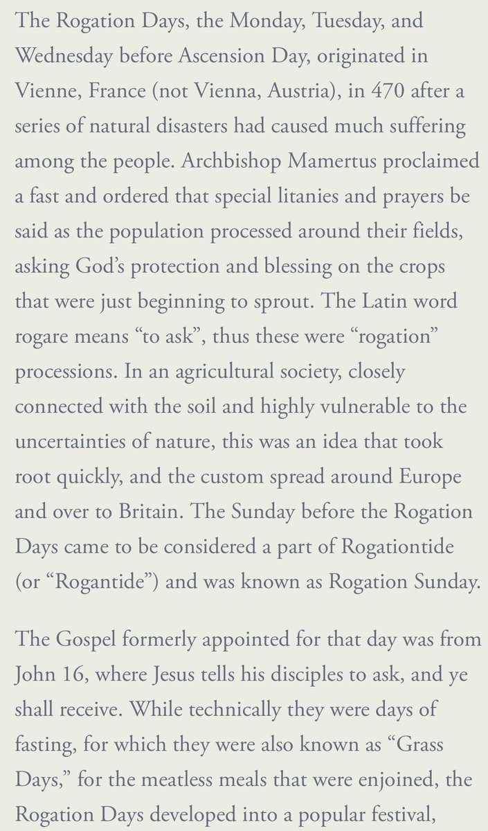 AustAnglican's tweet photo. Today is also known as “Rogation Sunday” due to its proximity to the three Rogation-days noted in the #BCP calendar in the lead up to Ascension Day. (Source of notes: St Benedict’s Anglican Church, Rockwall, Texas) #Rogation #Rogationtide https://t.co/pRq6j145D4