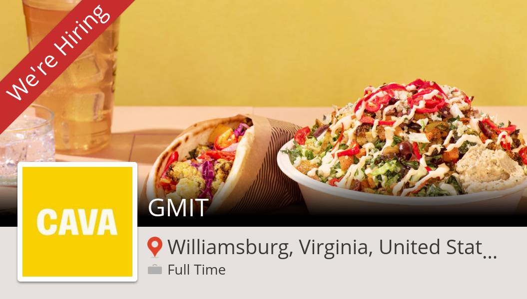 DeeTyler1's tweet photo. #CAVA is hiring a #GMIT, apply now! (#Williamsburg) #job  #Jobs #careers #hiring #Restaurant #CAVA #RestaurantJobs https://t.co/bcFoueCtNl https://t.co/HIAQPMSFQn