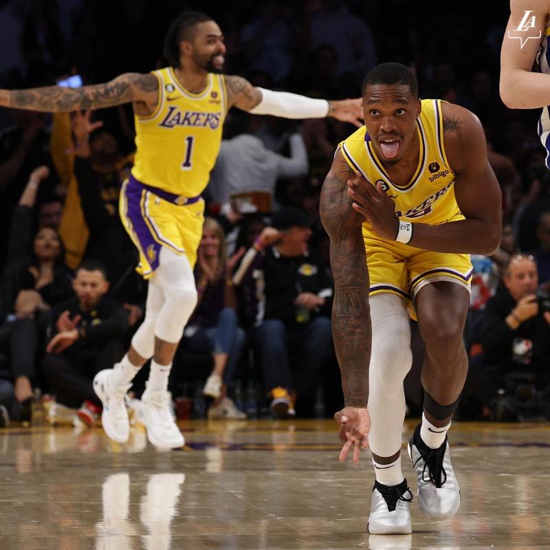 Lakers's tweet photo. Call it what you want, charisma, chemistry, energy ... in a short time, these guys have formed a brotherhood.