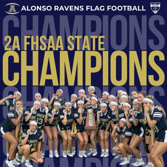 The 2023 Alonso Ravens Flag Football Team completed their perfect season. Ravens go 23-0 and win the @FHSAA 2A State Championship!