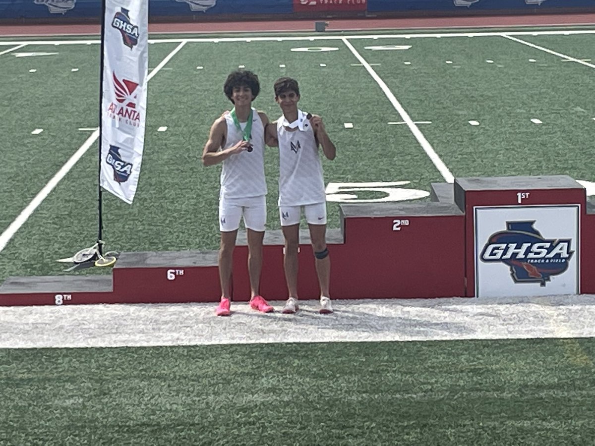 MVSchoolTrack's tweet photo. Safe to say that @TheMVSchool mid-distance has arrived! The 1st time that we have 2 to make top 4 at @OfficialGHSA Track State Championships in boys 800m Haris Flynn 3rd and Curran Jolly 4th @MV_Athletics https://t.co/zdIAHD7Wm3
