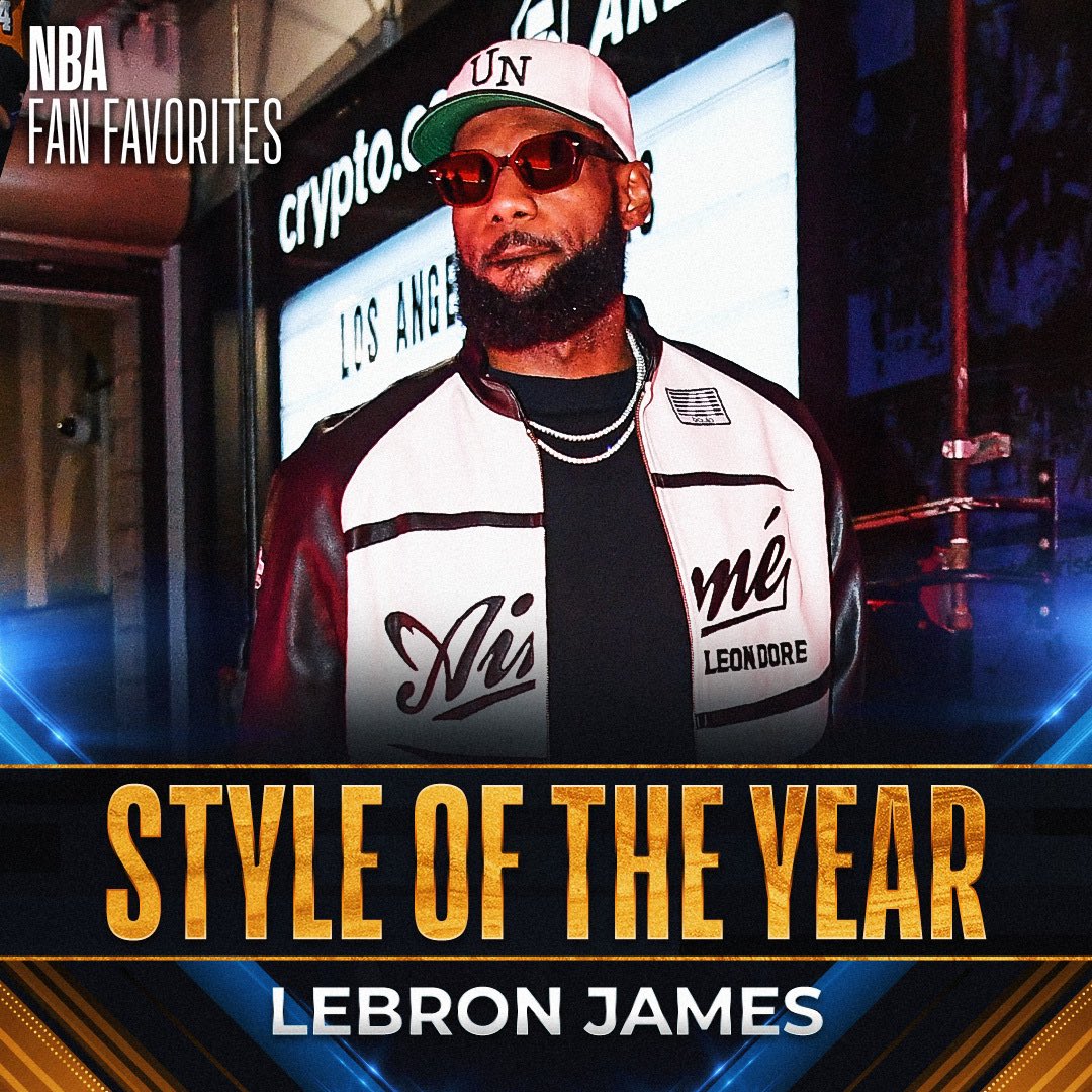 Style of the Year according to you, the fans:

LeBron James 👑 

#NBAFanFavorites