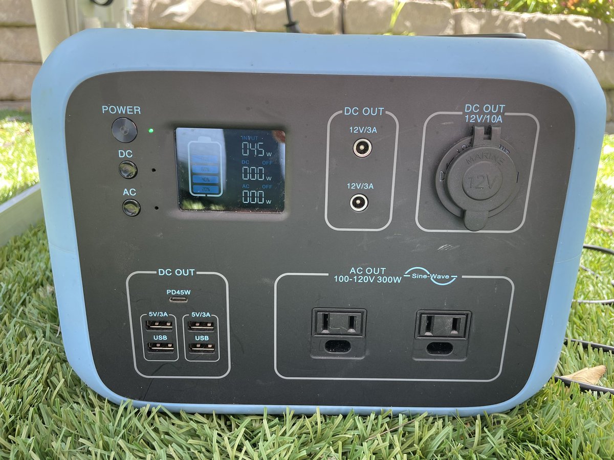 LLiu's tweet photo. Finally using my solar charging table now that sunny days should be fairly consistent going into summer. Getting steady 45W output from rated 60W. @gosun @bluetti_us https://t.co/6GlF7ffyge