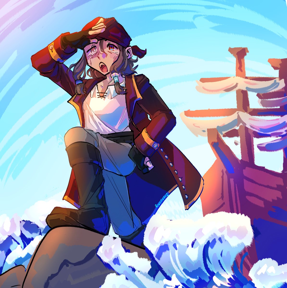 rowanwanz's tweet photo. art trade with @ViosTweets 
this one was a lot of fun to mess around with ^^ ignore how empty the sky feels lol https://t.co/go0gcedHwl