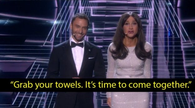Remember if Sweden wins we'll probably have them as hosts again. #Eurovision