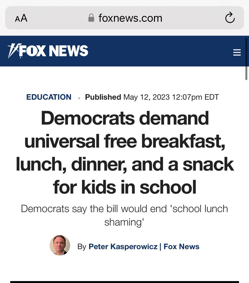 kenklippenstein's tweet photo. Fox News portraying kids being fed as a scandal lmao https://t.co/gRG1jhotwb